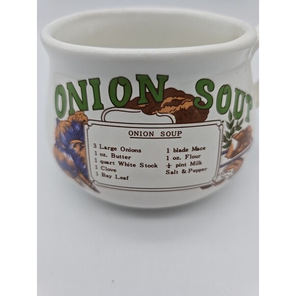 Vintage Onion Soup Recipe Bowl Mug Taiwan - Picture 9 of 10